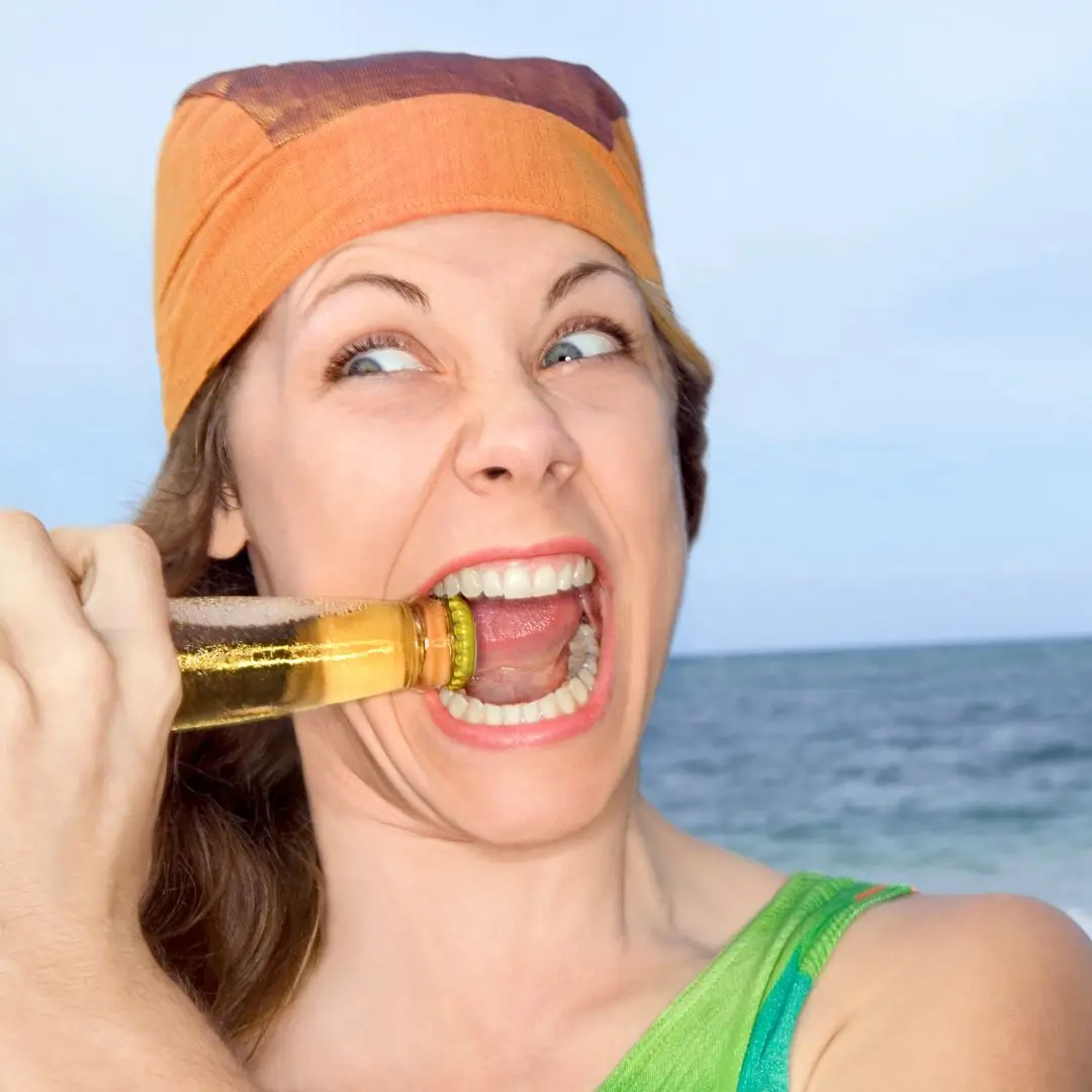 Using teeth to tear or bite hard materials